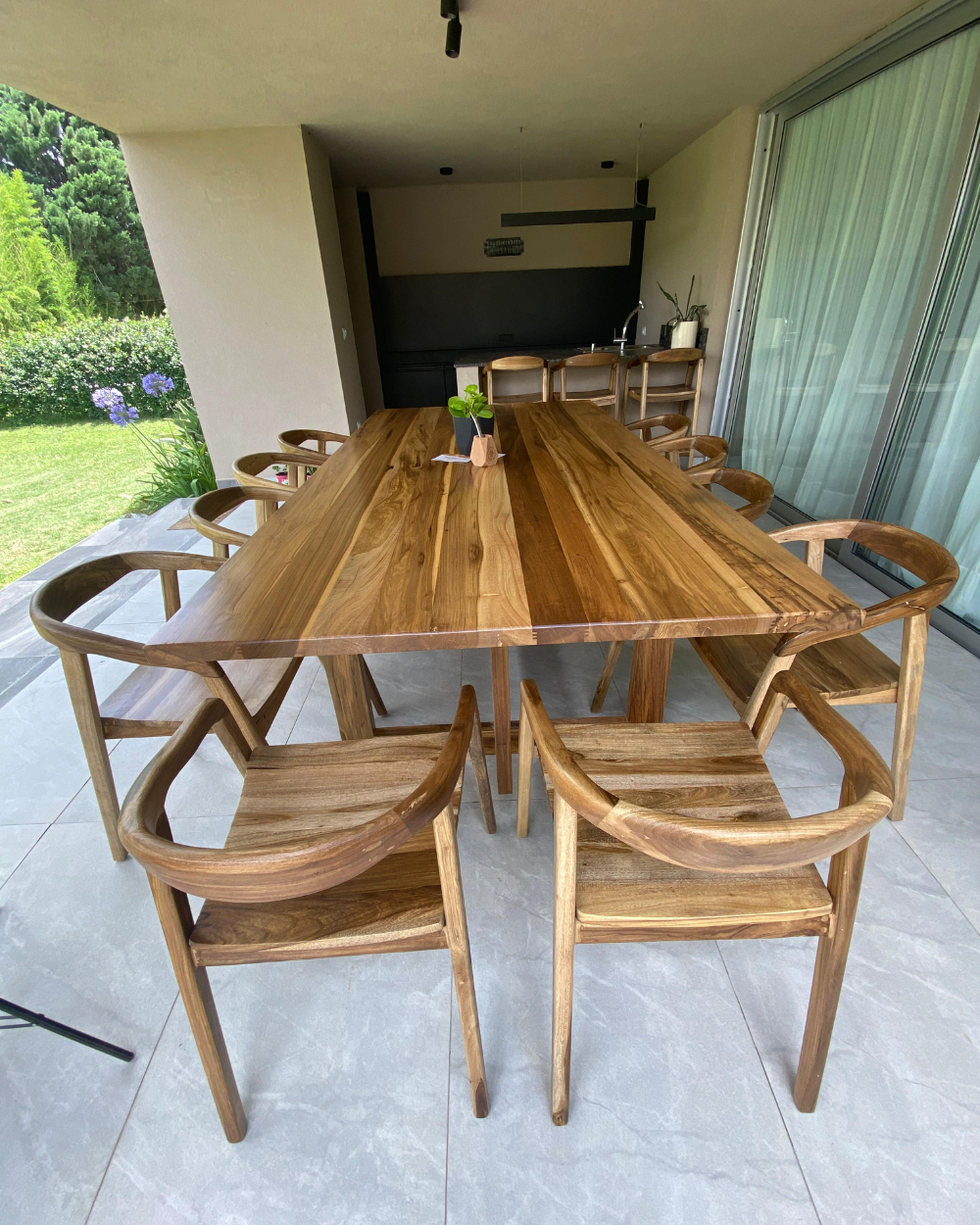 MESA PATAS RECTANGULARES DE MADERA - Imagen 3